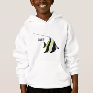 Moorish idol fish cartoon illustration