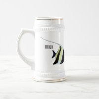 Moorish idol fish cartoon illustration