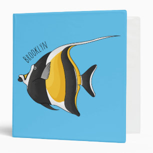 Moorish idol fish cartoon illustration  binder