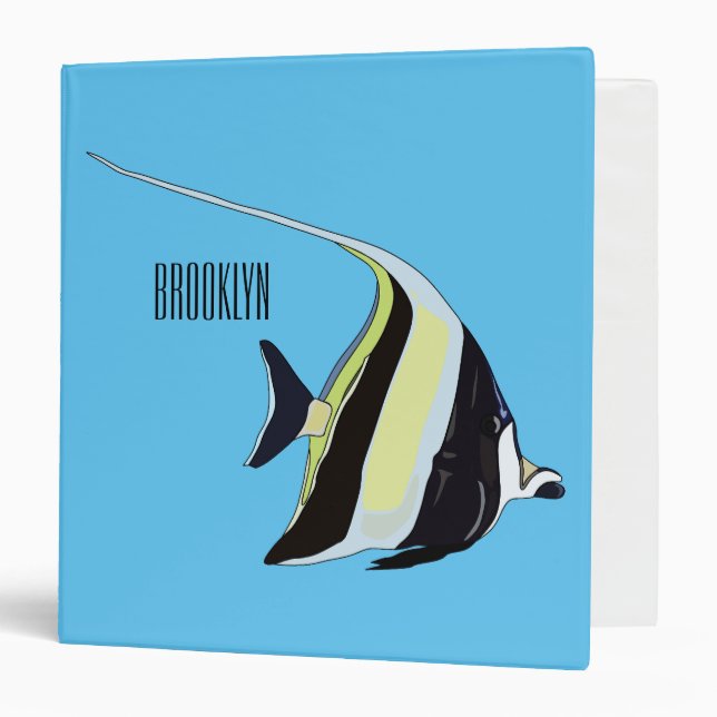 Moorish idol fish cartoon illustration binder (Front/Inside)