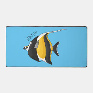 Moorish idol fish cartoon illustration  desk mat