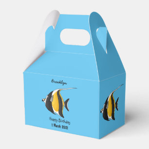 Moorish idol fish cartoon illustration favor box