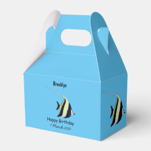 Moorish idol fish cartoon illustration favor box