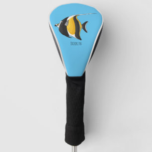 Moorish idol fish cartoon illustration golf head cover