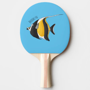 Moorish idol fish cartoon illustration  ping pong paddle