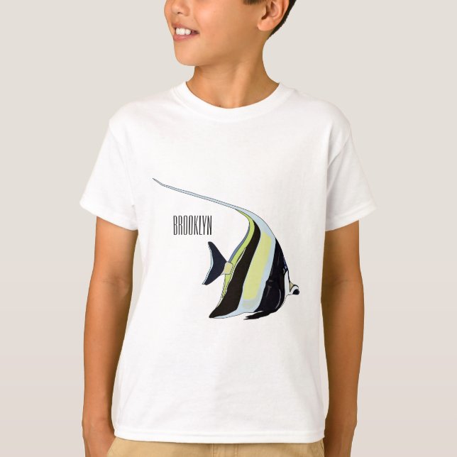Moorish idol fish cartoon illustration T-Shirt (Front)