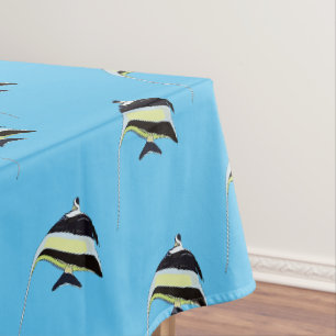Moorish idol fish cartoon illustration tablecloth