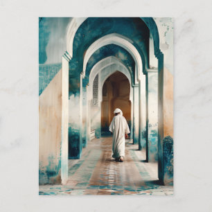 Moorish Marrakesh Blue Cream Postcard
