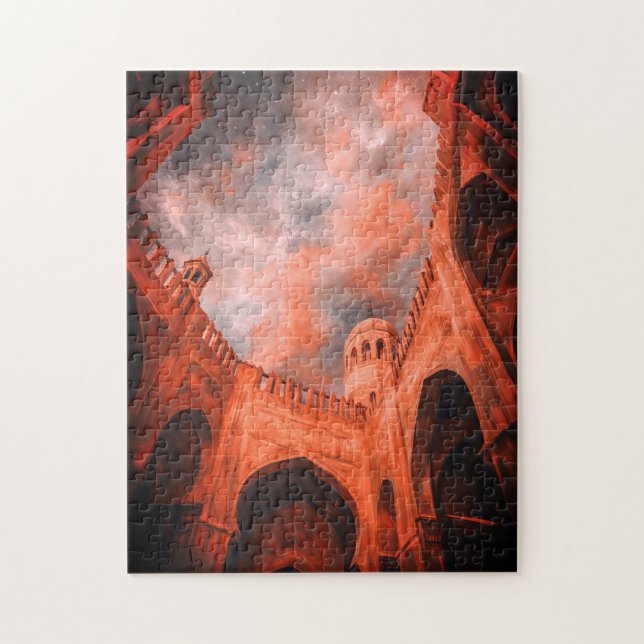 Moorish Palace Courtyard: A Celestial Dreamscape Jigsaw Puzzle (Vertical)