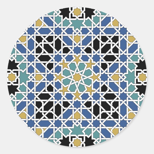 Moorish tile classic round sticker (Front)