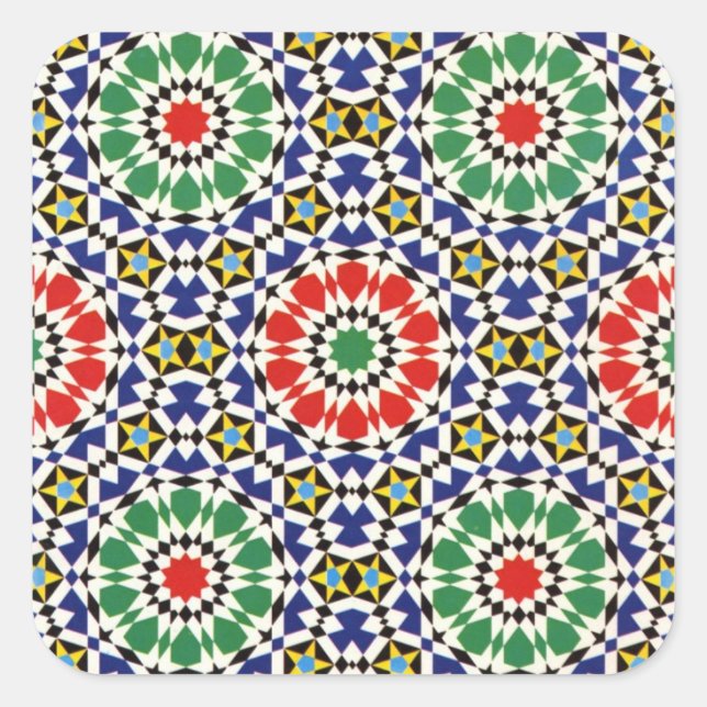 Moorish tile Square Sticker (Front)