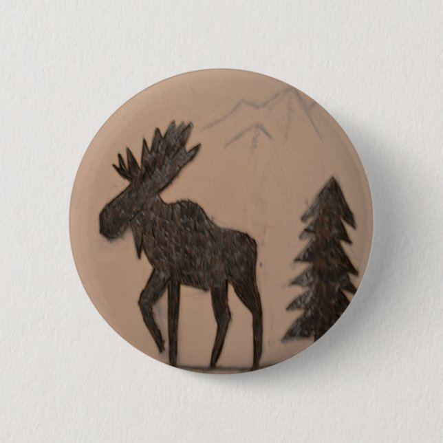 Moose 2 Inch Round Button (Front)