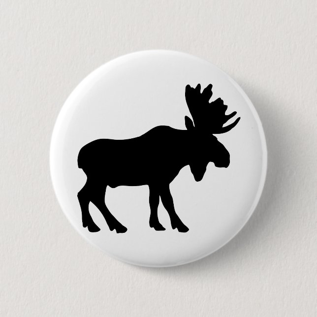 Moose 2 Inch Round Button (Front)