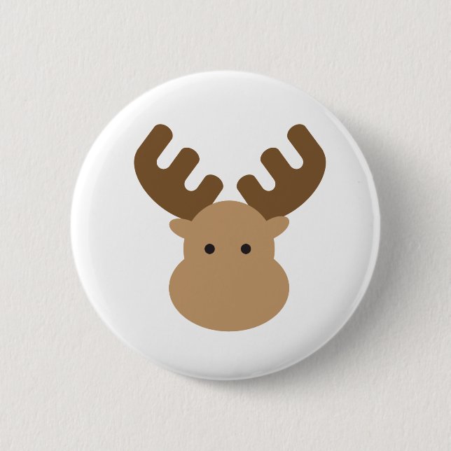Moose 2 Inch Round Button (Front)