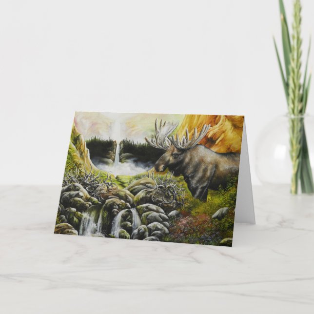 Moose~ A Painting on customizable products Holiday Card (Front)