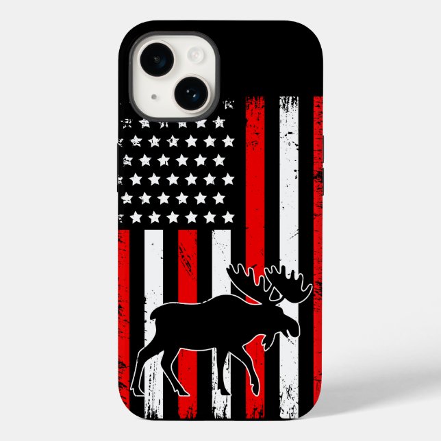 Moose American Flag Case-Mate iPhone Case (Back)