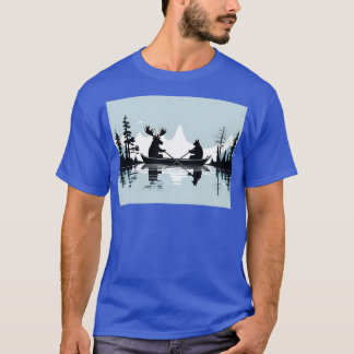 Moose and Bear in a Canoe T-Shirt
