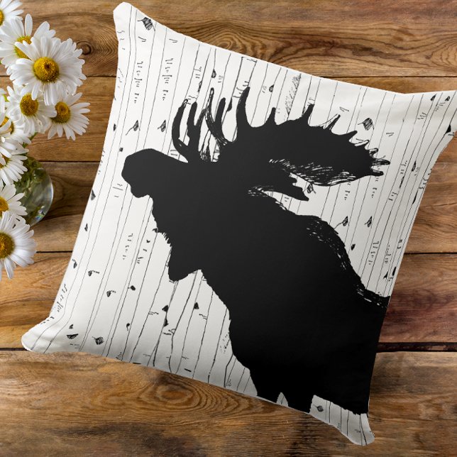 Moose and Birch Tree Pillow (Creator Uploaded)