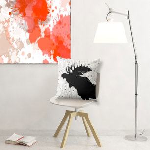 Moose and Birch Tree Pillow
