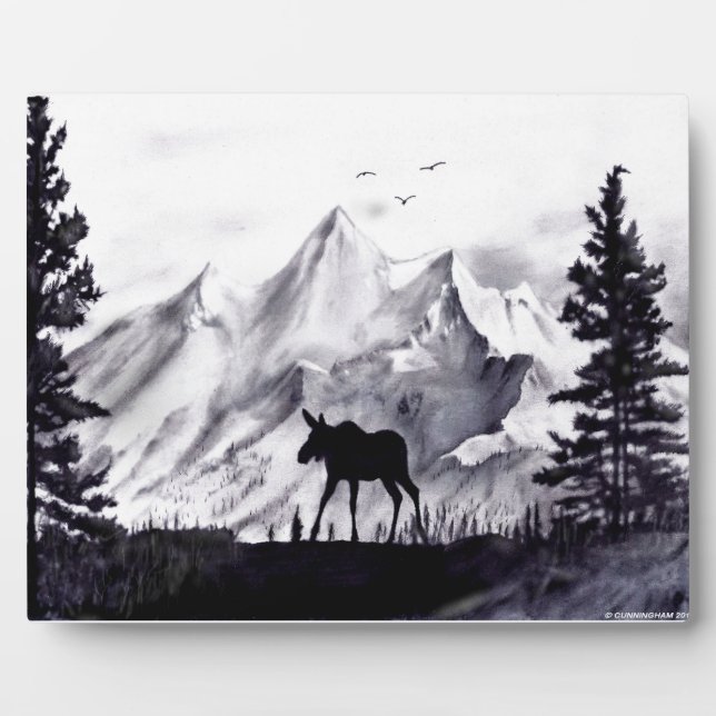 Moose and Mountains Plaque (Front)