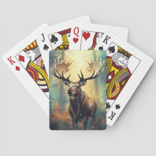 Moose Animal Wildlife Wilderness Colourful Wall Ar Playing Cards