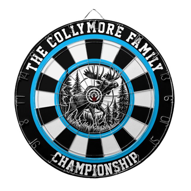 Moose Antlers Forest Target Art Dartboard (Front)