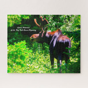 Moose at Grand Tetons. Christmas Greetings Jigsaw  Puzzle