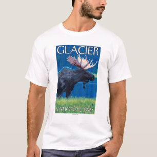 Moose at Night - Glacier National Park, MT T-Shirt