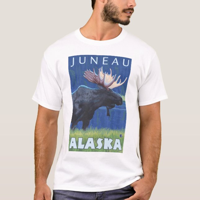 Moose at Night - Juneau, Alaska T-Shirt (Front)
