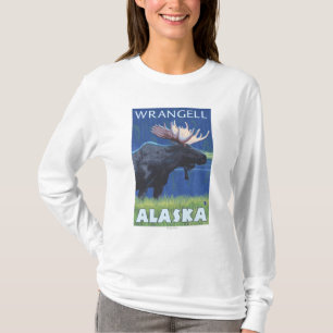 Moose at Night - Wrangell, Alaska T-Shirt