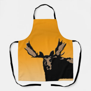 Moose at Sunset  - Original Wildlife Art Apron