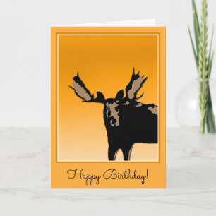 Moose at Sunset  - Original Wildlife Art Card