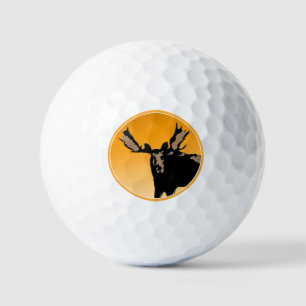 Moose at Sunset - Original Wildlife Art Golf Balls