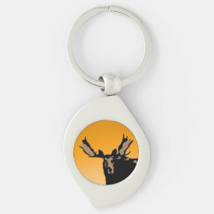 Moose at Sunset - Original Wildlife Art Keychain
