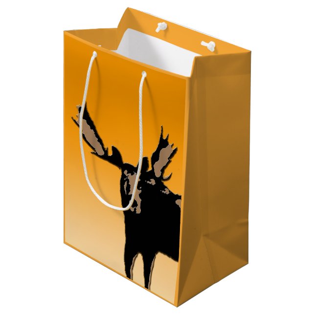 Moose at Sunset  - Original Wildlife Art Medium Gift Bag (Front Angled)