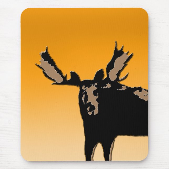 Moose at Sunset  - Original Wildlife Art Mouse Pad (Front)