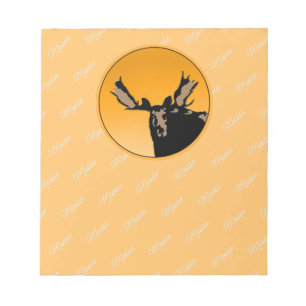 Moose at Sunset - Original Wildlife Art Notepad