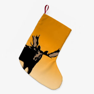 Moose at Sunset  - Original Wildlife Art Small Christmas Stocking