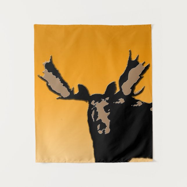Moose at Sunset  - Original Wildlife Art Tapestry (Front)