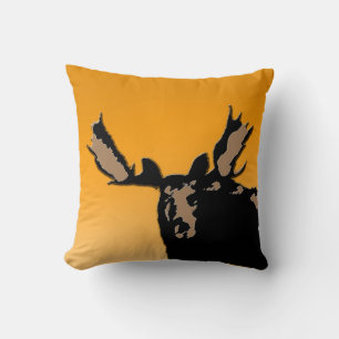 Moose at Sunset - Original Wildlife Art Throw Pillow