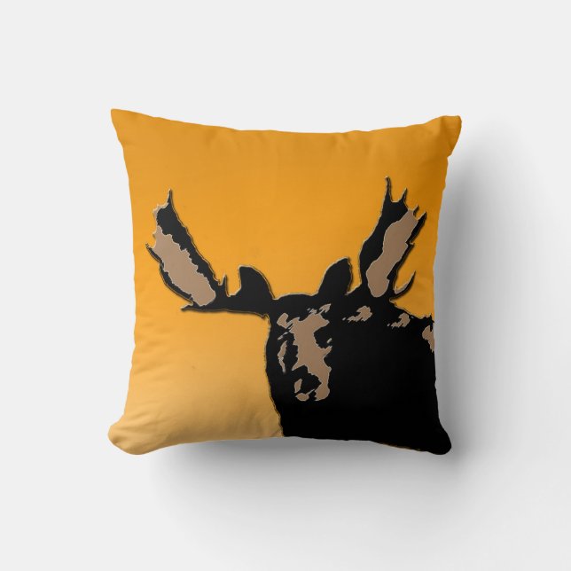 Moose at Sunset  - Original Wildlife Art Throw Pillow (Front)