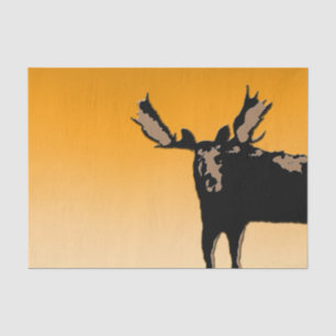 Moose at Sunset  - Original Wildlife Art Tissue Paper