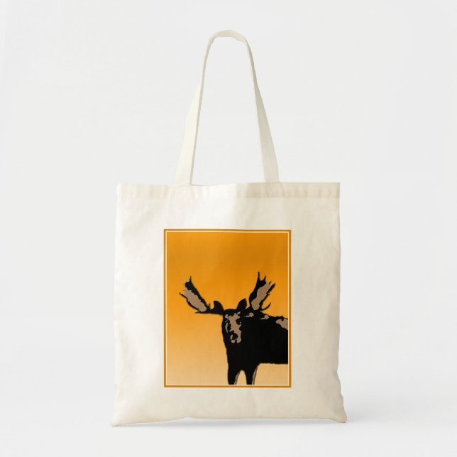 Moose at Sunset  - Original Wildlife Art Tote Bag (Front)