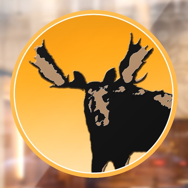 Moose at Sunset  - Original Wildlife Art Window Cling (Sheet 2)