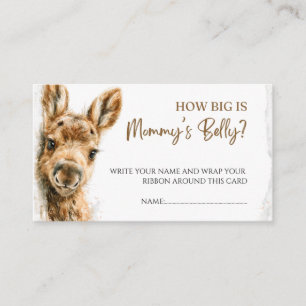 Moose Baby Shower Belly Size Guessing Game Business Card