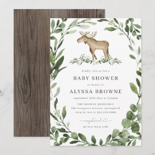 Moose Baby Shower Invitation   Woodland Theme
