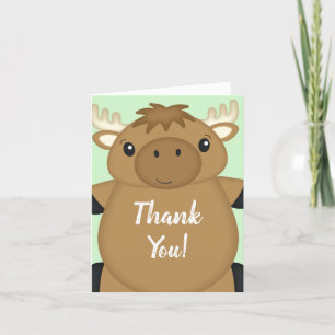 Moose Baby Shower Thank You Card