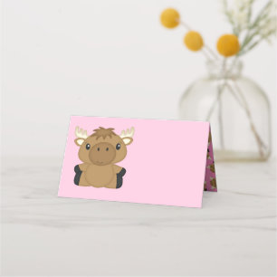 Moose Baby Shower Woodland Place Card