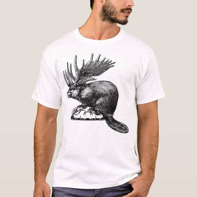 Moose Beaver  T-Shirt (Front)