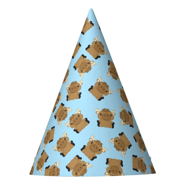Moose Birthday Party Blue Hat (Front)